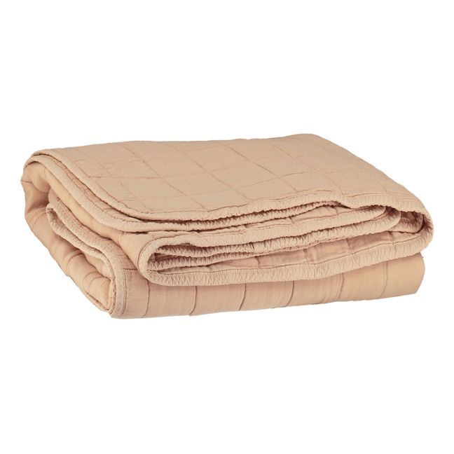 Couverture matelassée en coton | Rose pêche