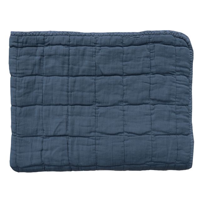 Couverture matelassée en coton | Bleu marine