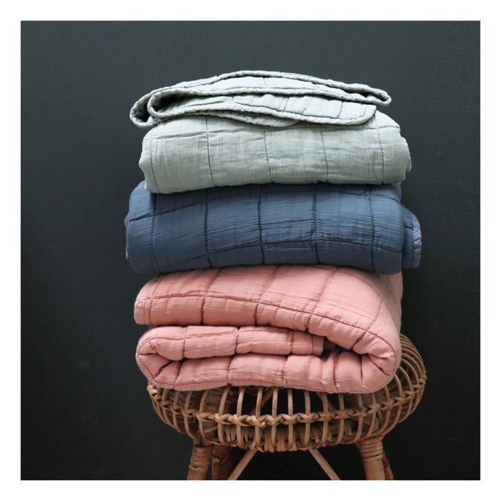 Colcha acolchada de algodón | Azul Marino- Imagen del producto n°5