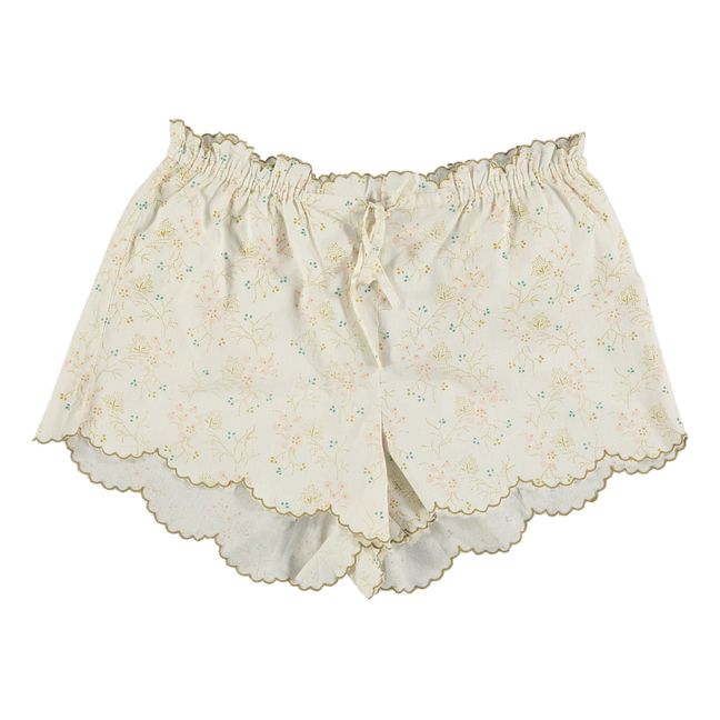 Short brodé en coton Minako