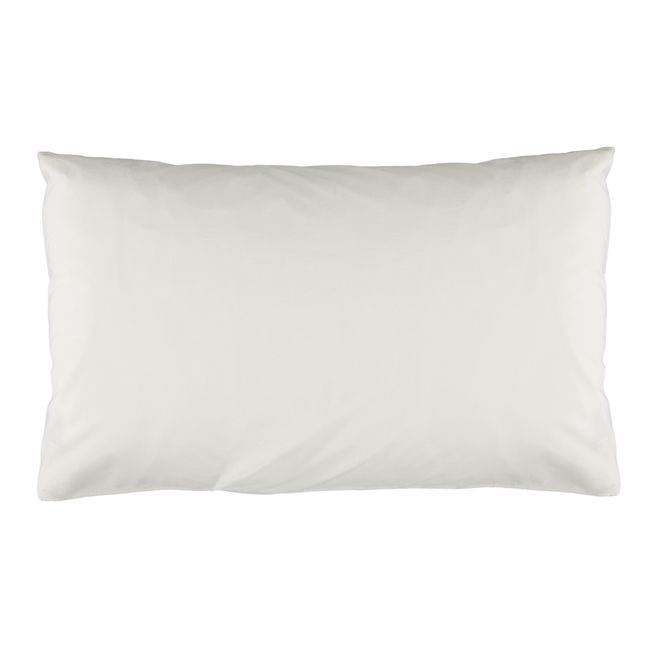 Federa cuscino, in percalle di cotone biologico Bianco
