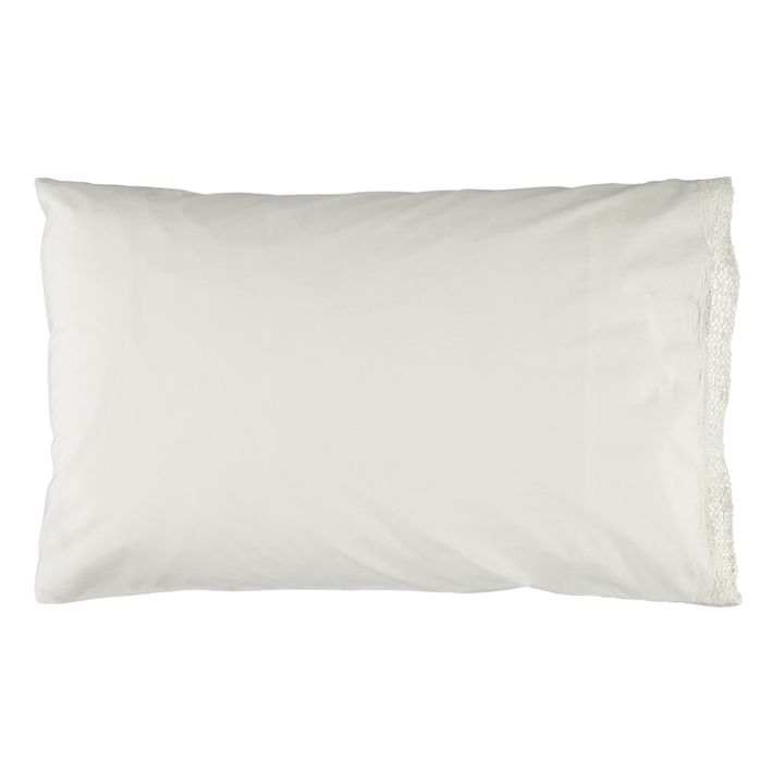 Funda de almohada de percal de algodón orgánico | Blanco- Imagen del producto n°0