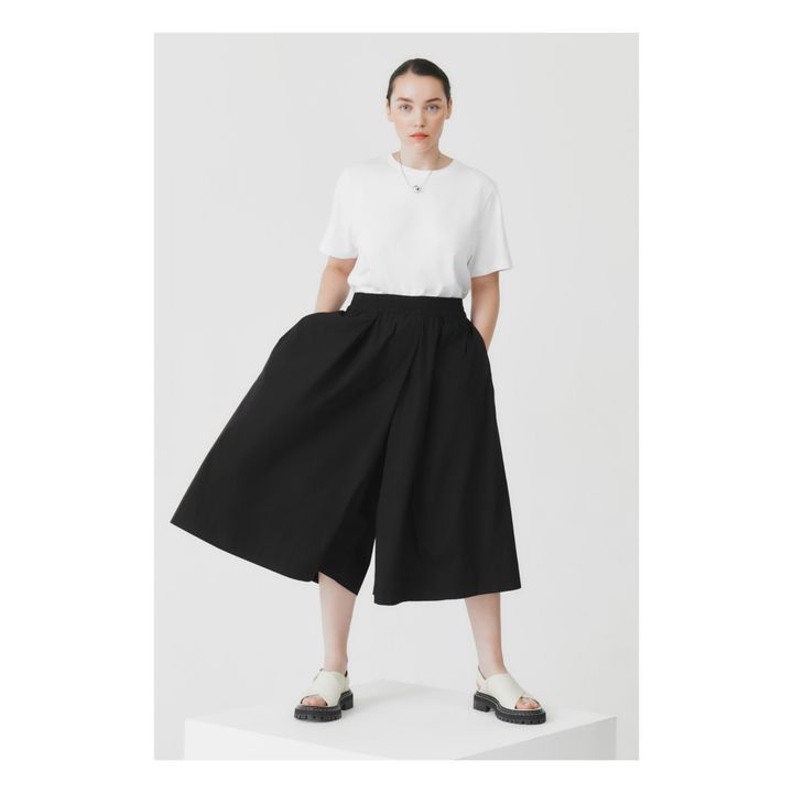 zara pleated culottes black