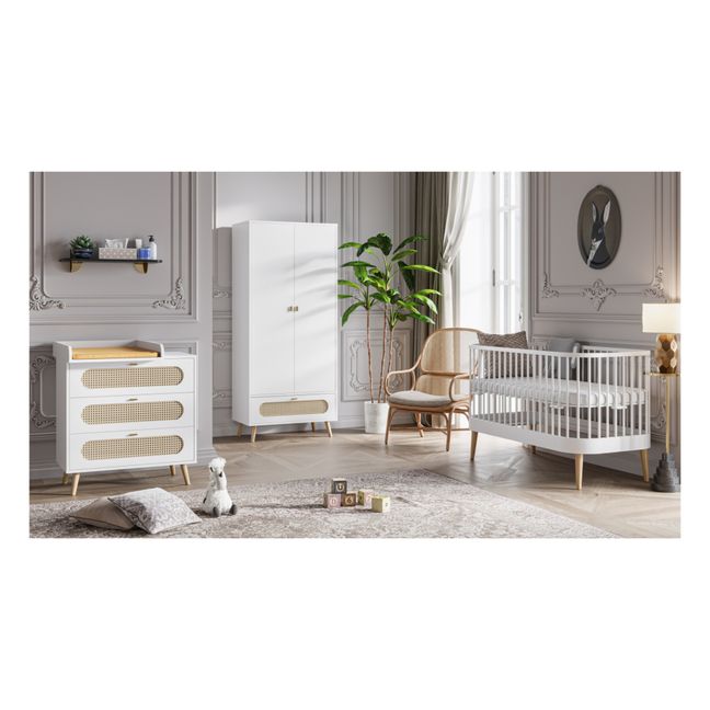 Changing Table for Cane Chest of Drawers Weiß