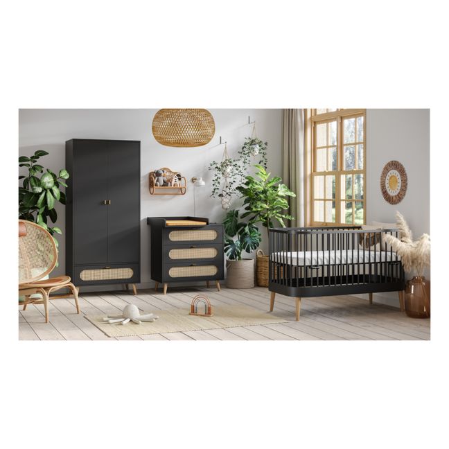 Changing Table for Cane Chest of Drawers Schwarz