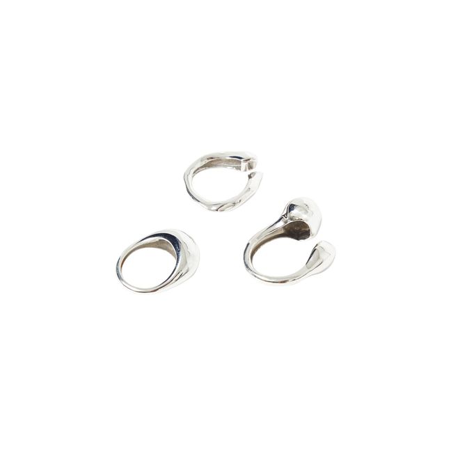 Pebble Stapelbare Ringe | Silber