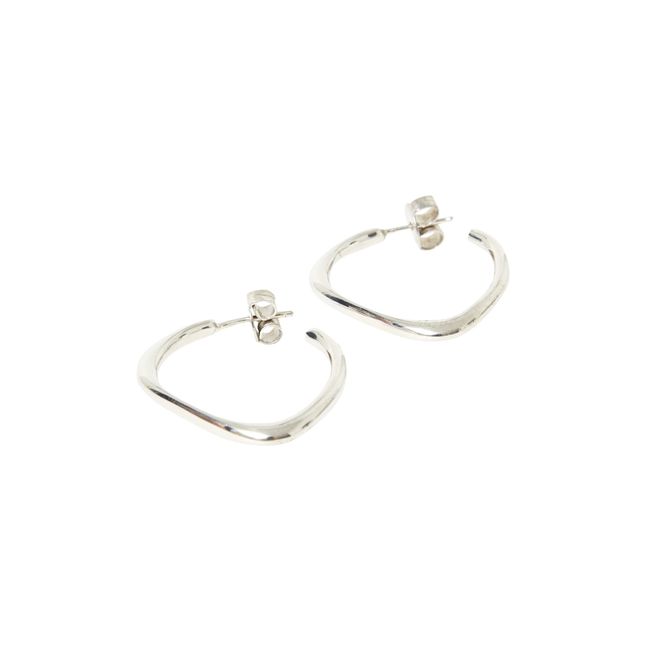 Mini Sunday Hoop Earrings | Silver