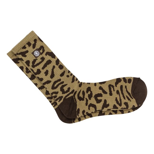 Leopard Print Socks - Adult Collection - Braun