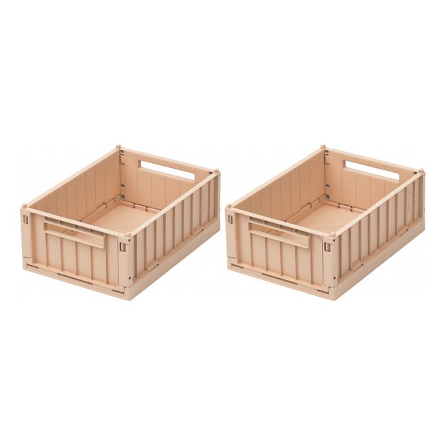 Weston Collapsible Crates - Set of 2 | Rosa