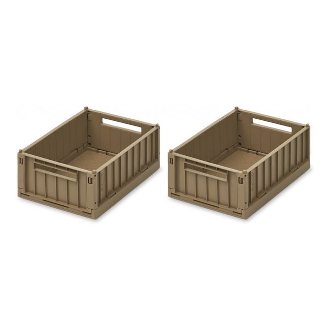 Weston Collapsible Crates - Set of 2 Braun
