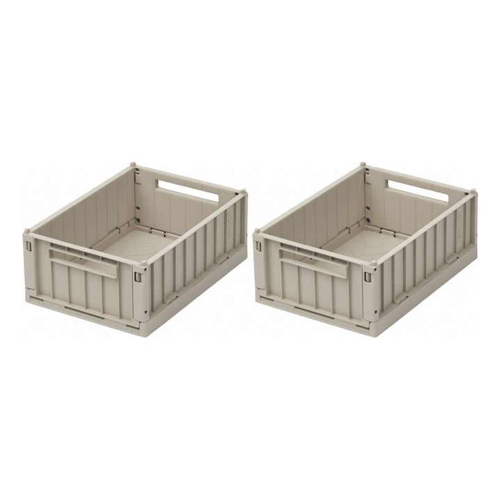 Weston Collapsible Crates - Set of 2 Beige- Product image n°0
