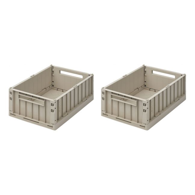 Weston Collapsible Crates - Set of 2 Beige