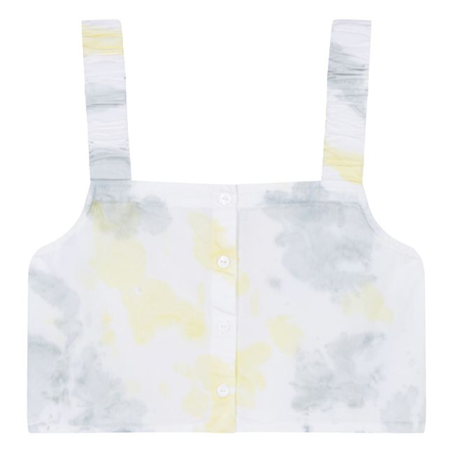 Cropped Top Coton Bio Tie and Dye Jaune
