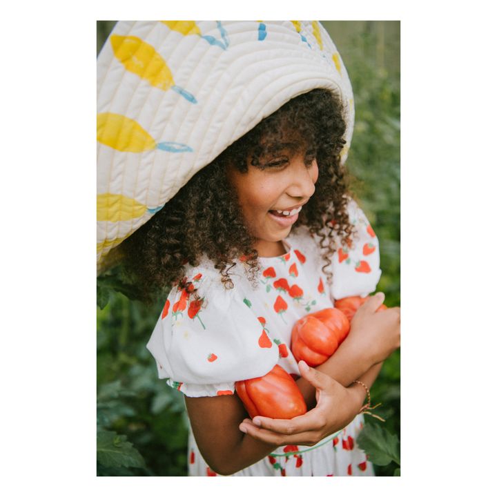 Vestito Strawberry, in cotone biologico | Ecru- Immagine del prodotto n°2
