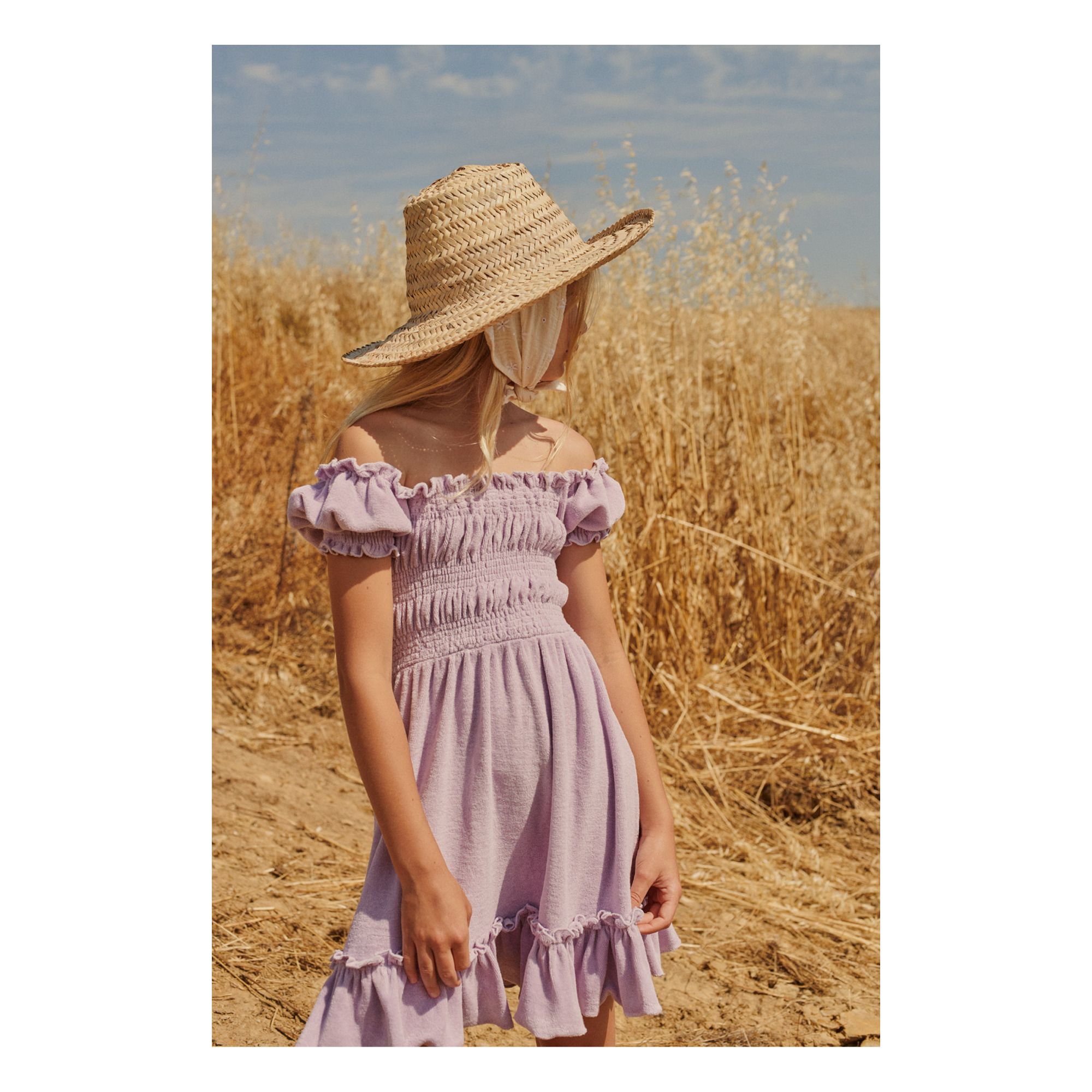 Organic Cotton Terry Cloth Dress Mauve- Product image n°2