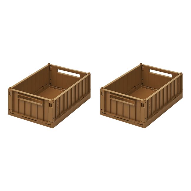 Weston Collapsible Crates - Set of 2 Caramel