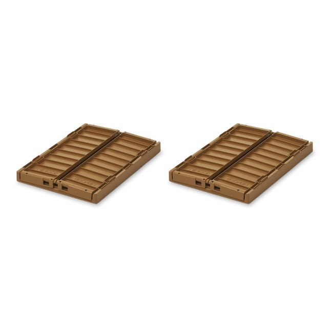 Cagette pliable Weston - Set de 2 | Caramel