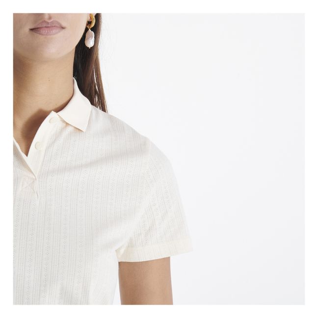 Margery Organic Cotton Polo Shirt Ecru