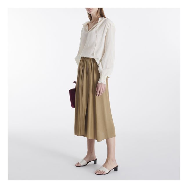 Elastic Wrap Around Skirt Bronze