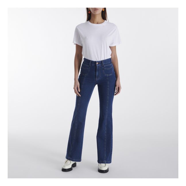 Jeans Flare , a righe | Blu marino