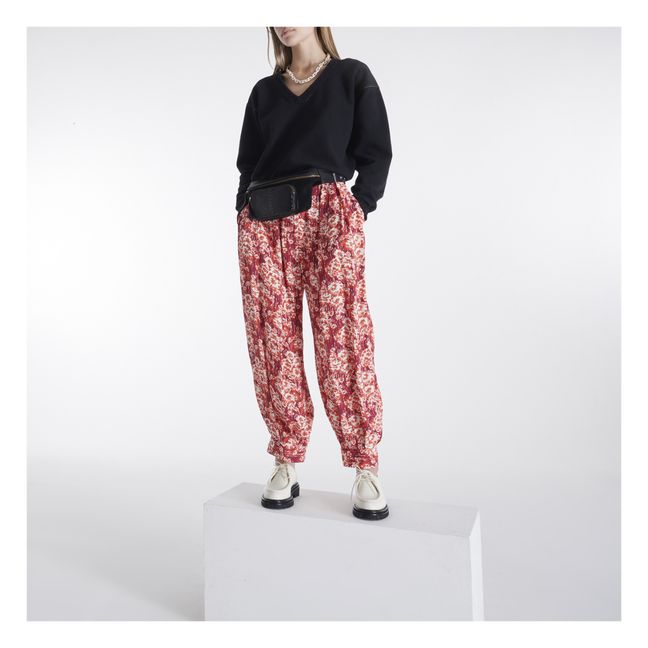 Encino Print Trousers Red