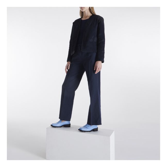 Kitson Jacquard Flower Jacket | Navy blue