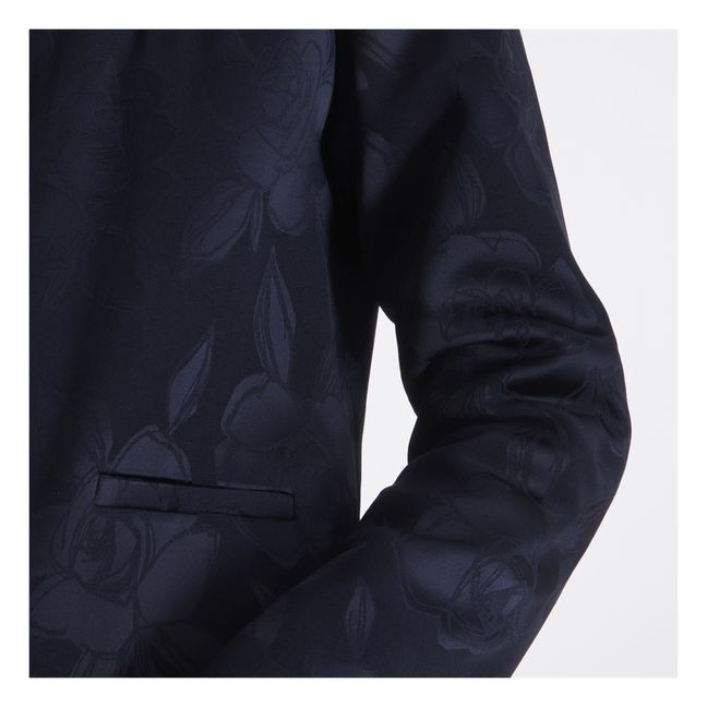 Veste Kitson Jacquard Fleurs | Bleu marine