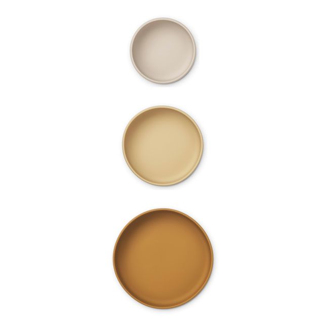 Bols Audrey en silicone-set de 3 | Jaune