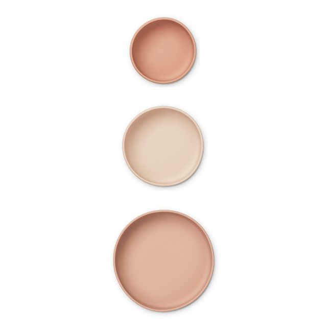 Bols Audrey en silicone-set de 3 | Rose