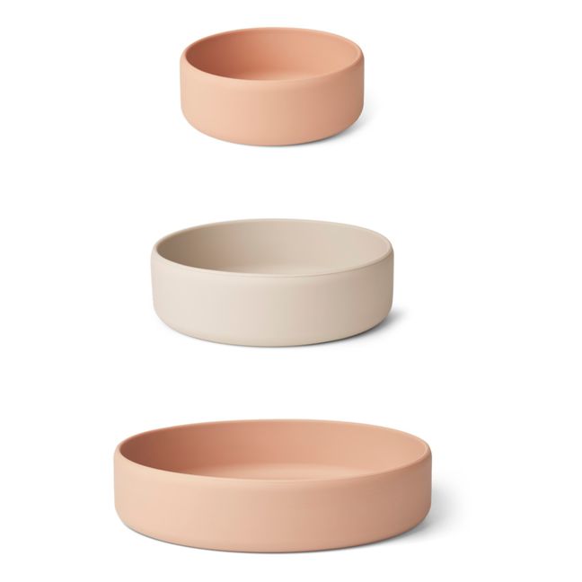 Bols Audrey en silicone-set de 3 | Rose