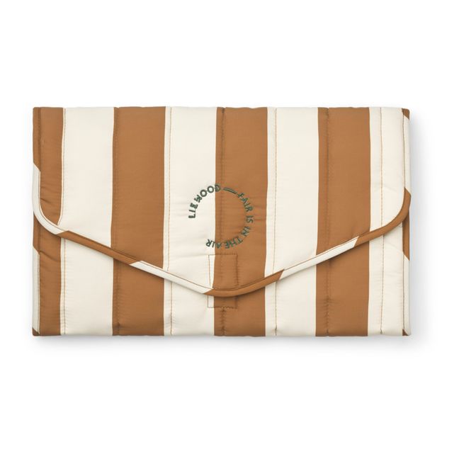 VERTBAUDET Tapis à Langer De Voyage En Éponge Caramel - Forme Ourson Avec Serviette Amovible