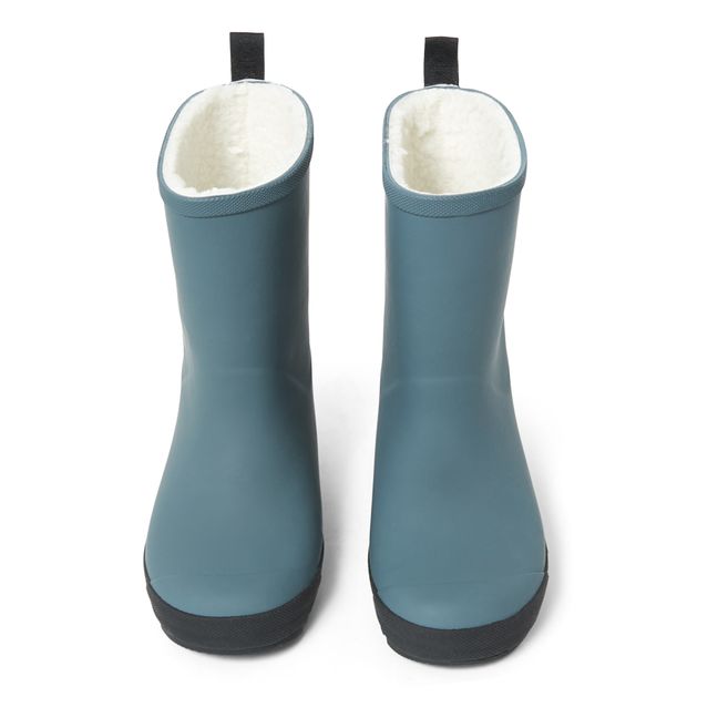 Mason Natural Rubber Fur-Lined Boots Grey blue