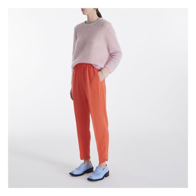 Cupro Elastic Waist Trousers Naranja