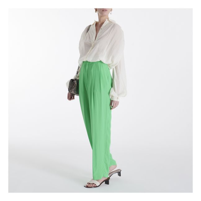Pleated Trousers Green