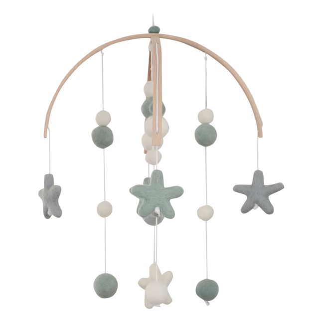 Felted Wool Star Mobile Green