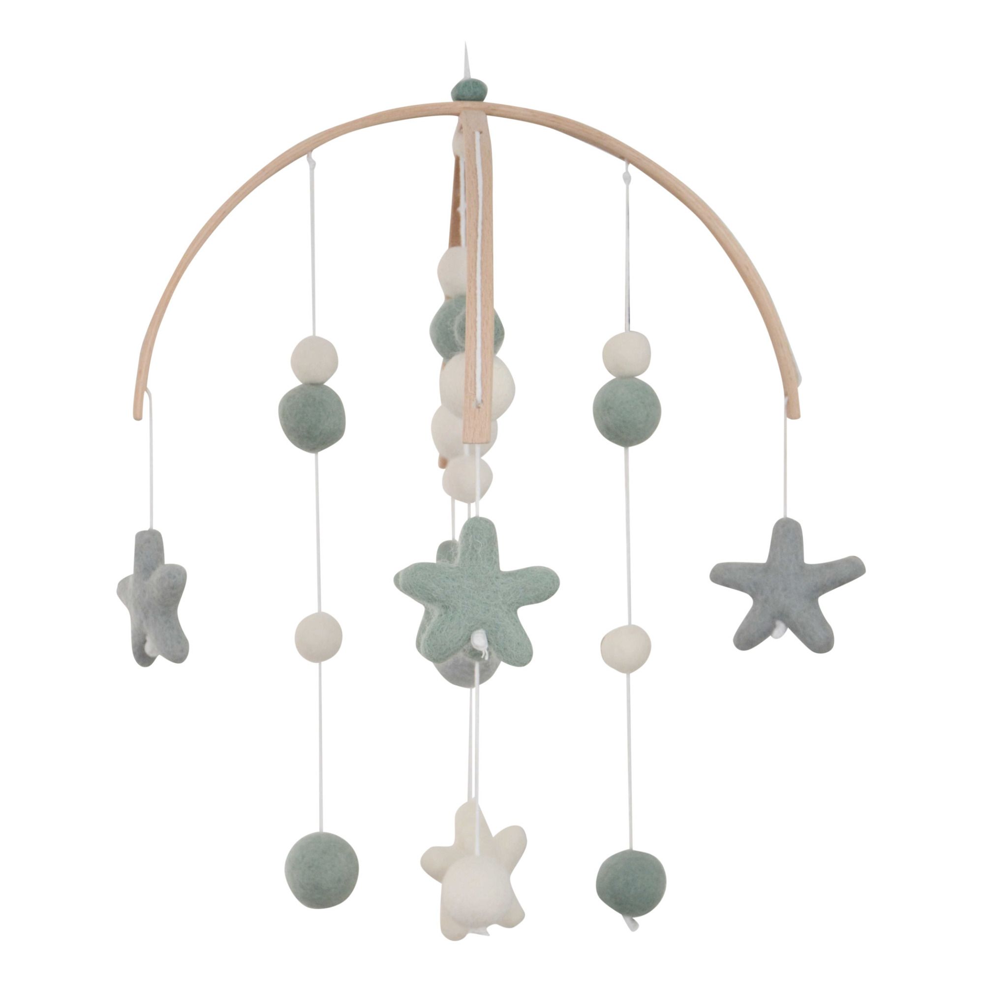 Mobile Etoile En Laine Feutree Vert Calm Design Bebe