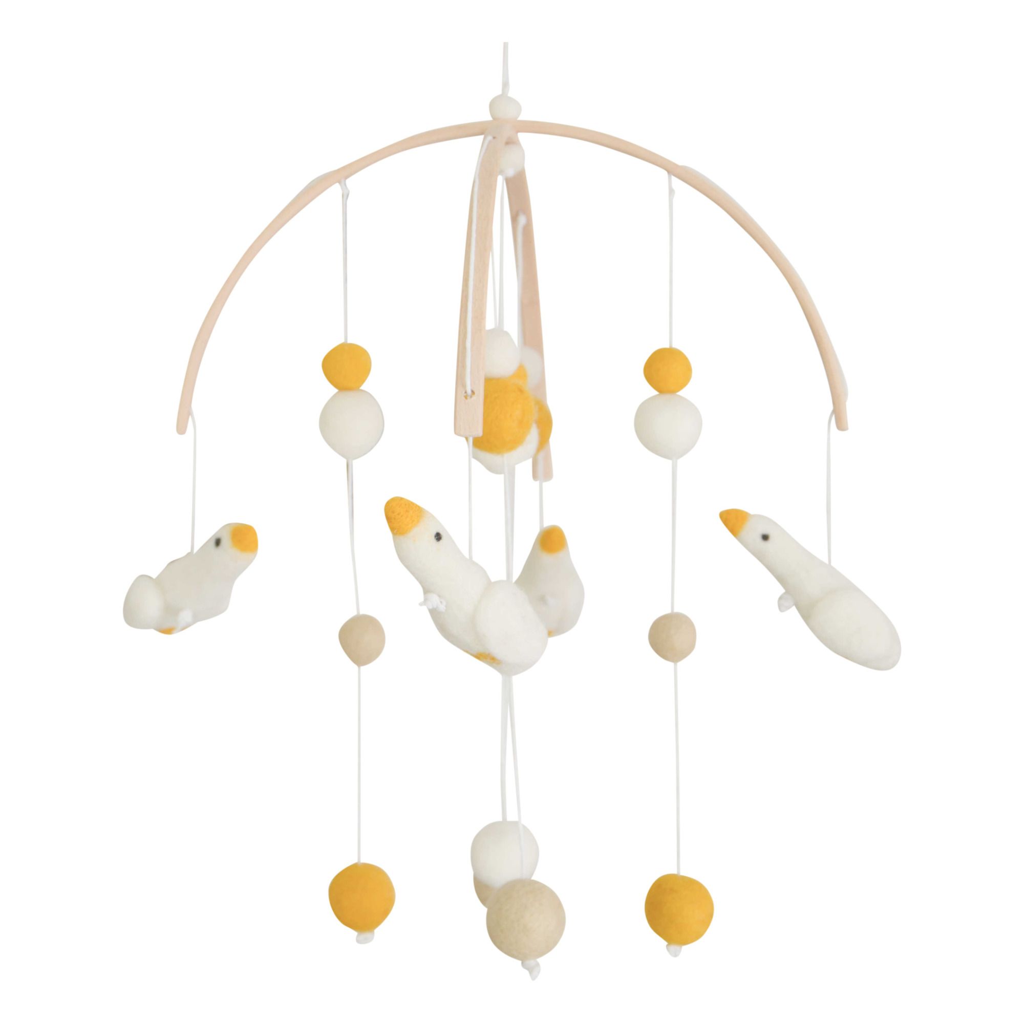 Calm - Mobile Les Oies en laine feutrée - Blanc