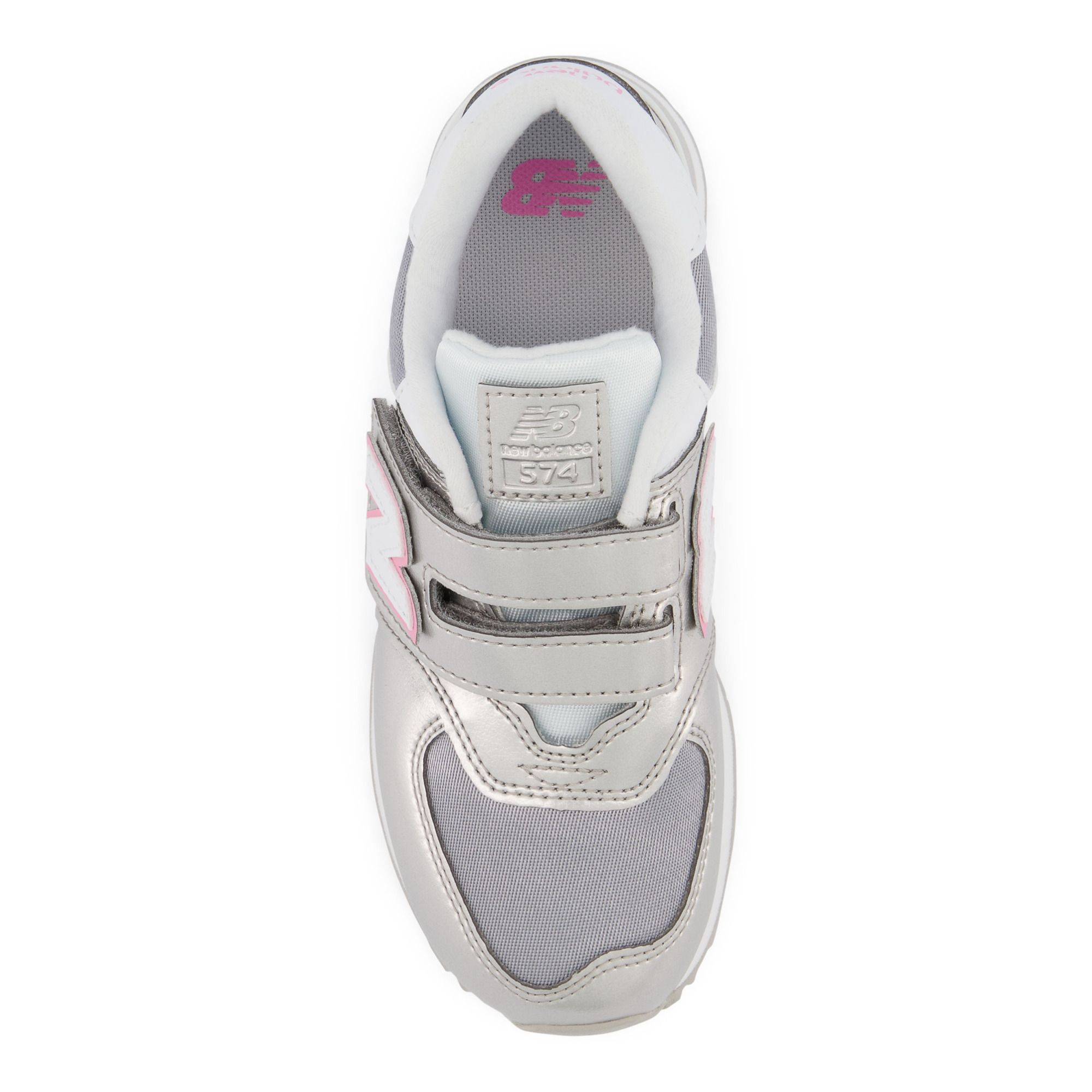 574 Metallic Velcro Sneakers Silver- Product image n°1