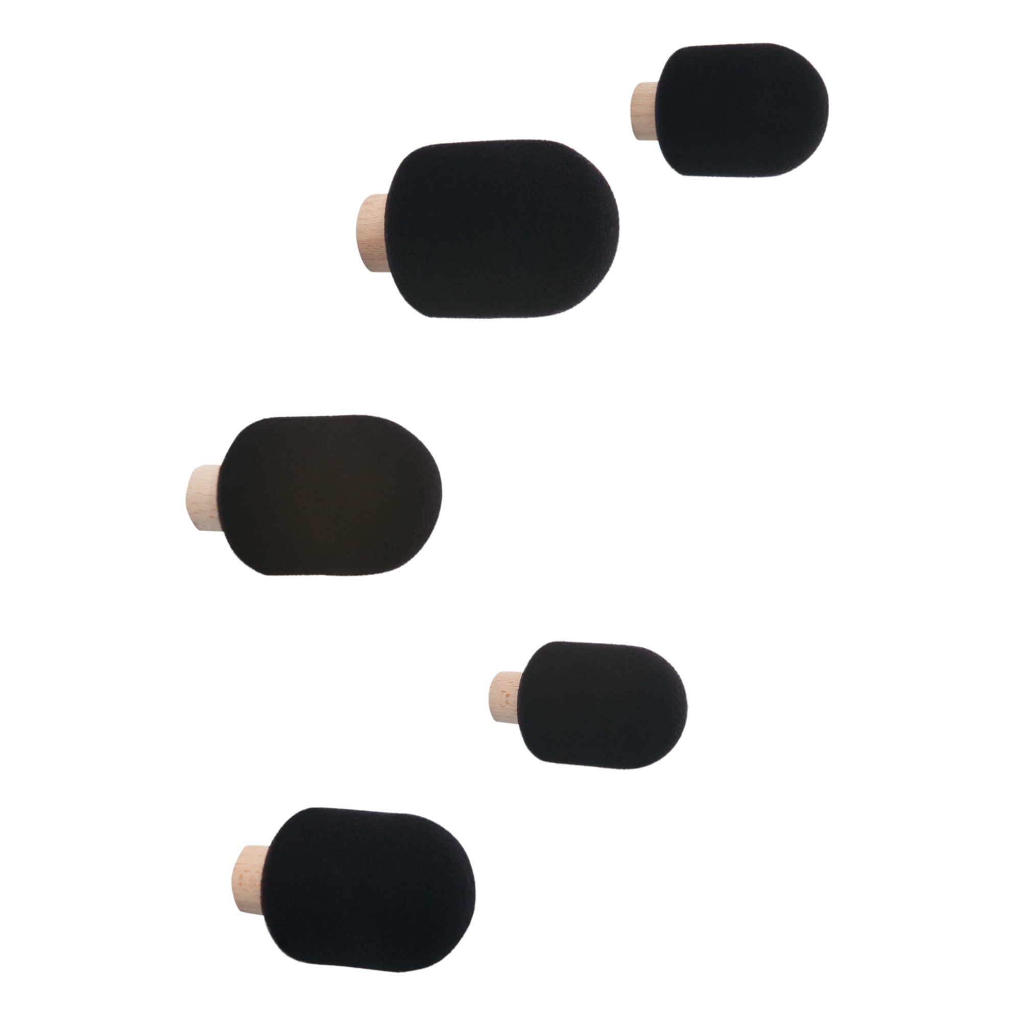 Moustache - Patère Micro- Big Game - Set de 5 - Noir