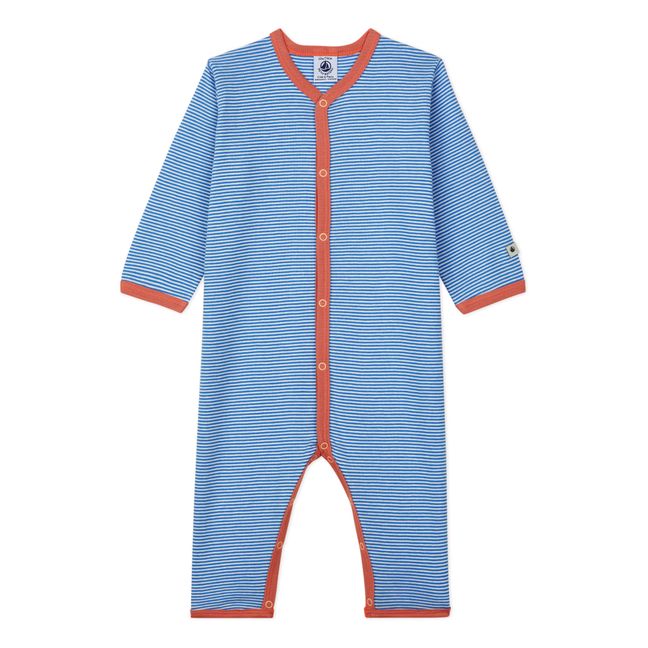 Pyjama Brick Coton Bio Bleu