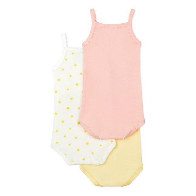 Organic Cotton Sun Baby Bodysuits - Set of 3 Yellow