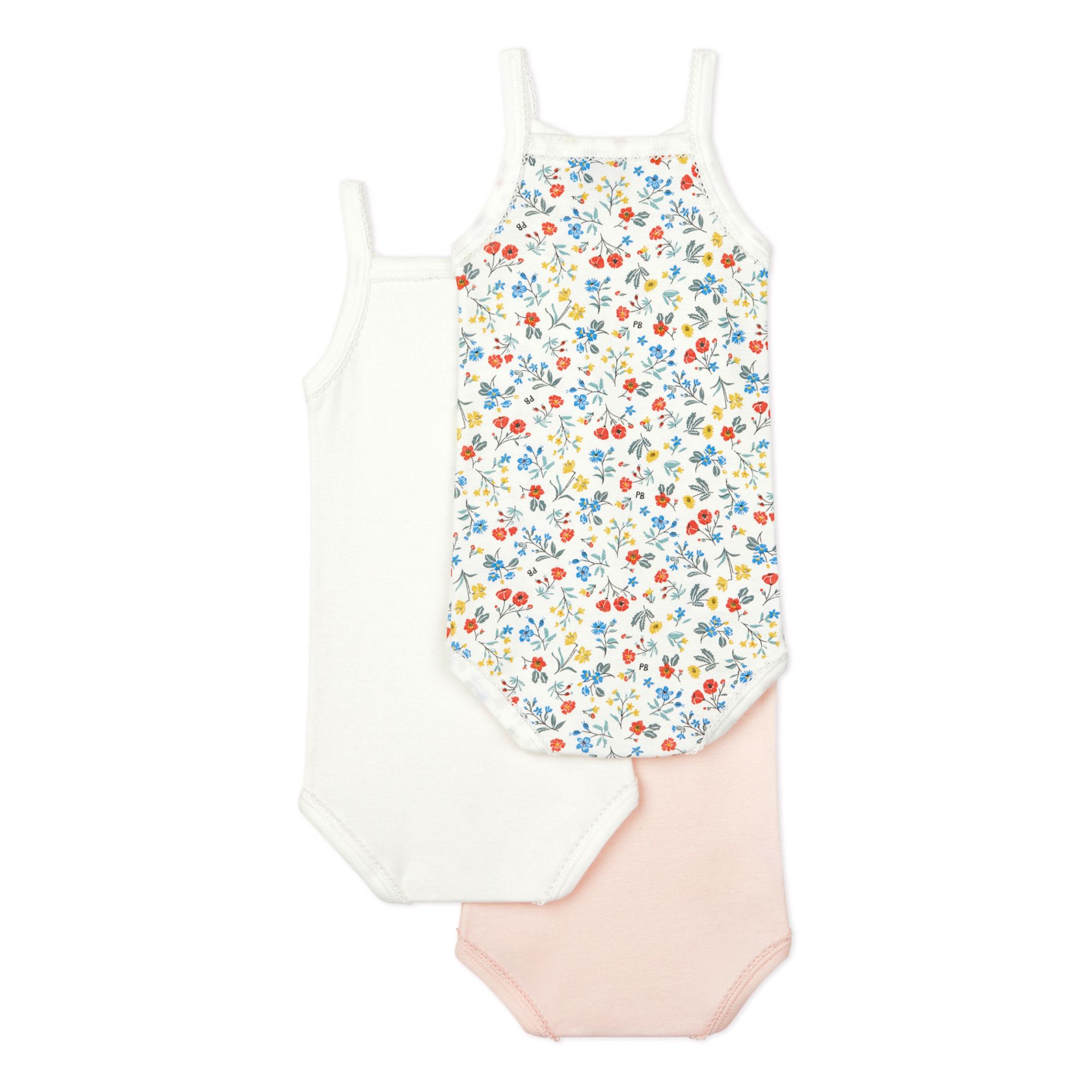 3 piece Ecru Brand new Baby Patterned Sleeveless Sleep Body suits in Girls /Boys 
