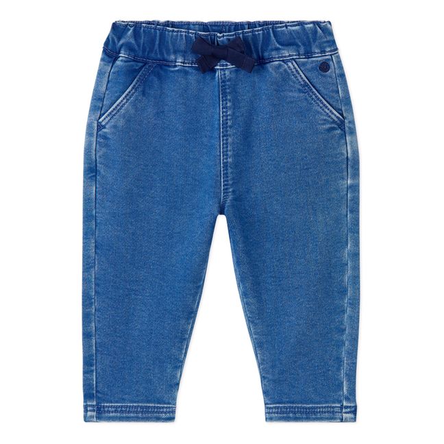 Bap Organic Cotton Denim Trousers Blu marino