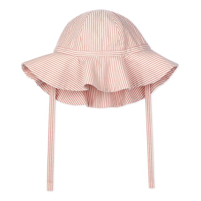 Sombrero de algodón orgánico de rayas Rosa Polvo