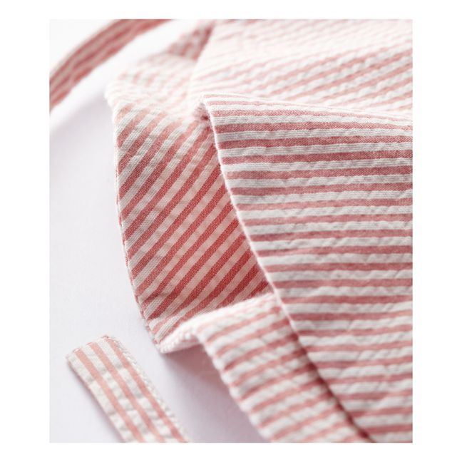 Organic Cotton Striped Hat Powder pink