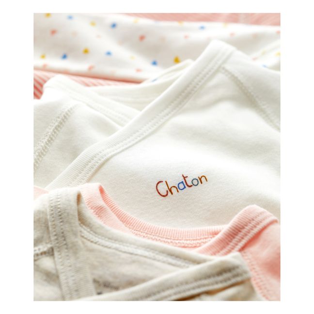 Berald Organic Cotton Baby Bodysuits - Set of 5 Rosa