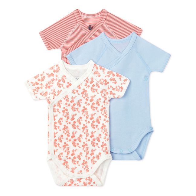 Beckham Organic Cotton Baby Bodysuits - Set of 3 Pink