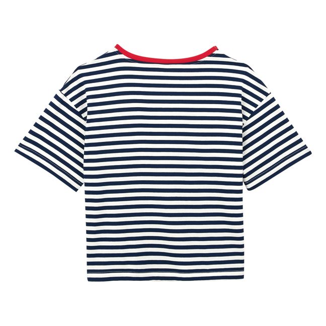 Gestreiftes T-Shirt Boxy - Damenkollektion- Navy