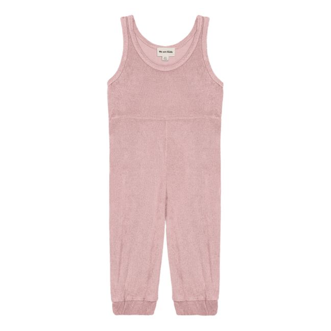 Loulou Organic Cotton Terry Cloth Overalls Pale pink