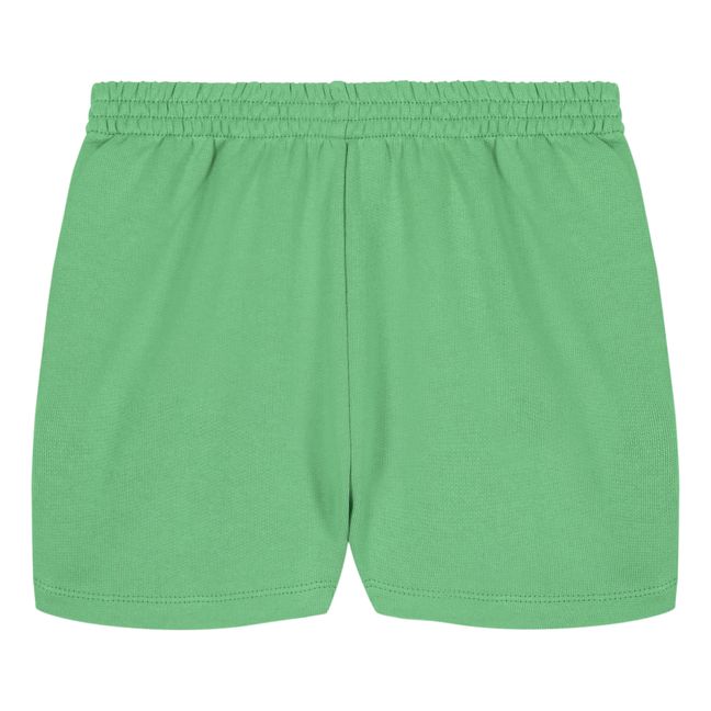 Pantalón corto Liam de algodón y muletón orgánico Verde